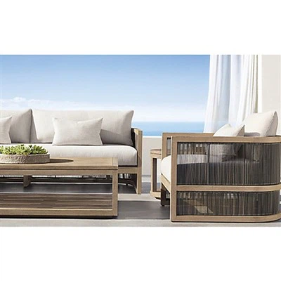Conjunto de sofá do pátio de teca de 4 peças